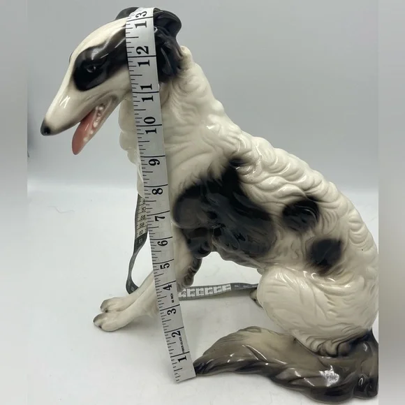 Cuernavaca Mexico Hand Painted Ceramic Borzoi Russian Wolfhound Dog Sculpture